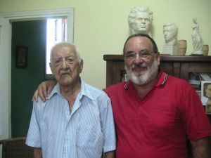 Con mi maestro Domingo Aragú en su casa. 97 años!!!